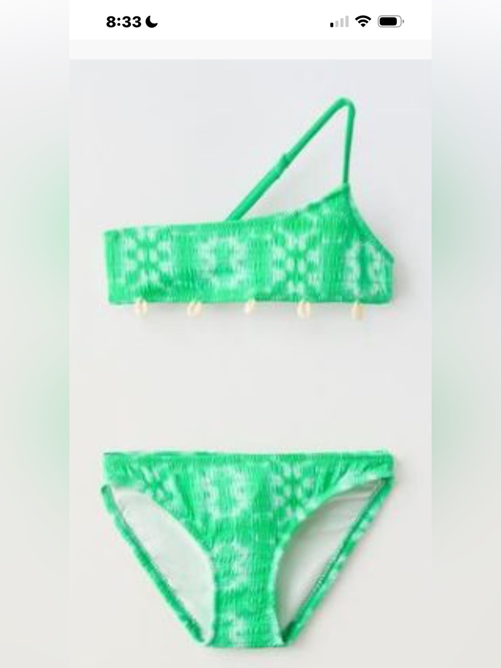 Zara Bright Green Patterned Two-Piece Bikini Set